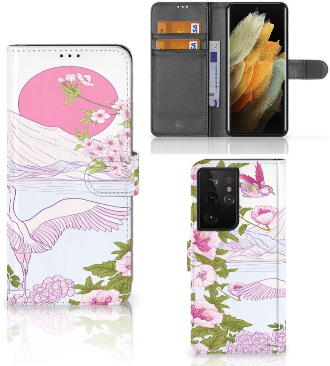 Samsung Galaxy S21 Ultra Telefoonhoesje met Pasjes Bird Standing
