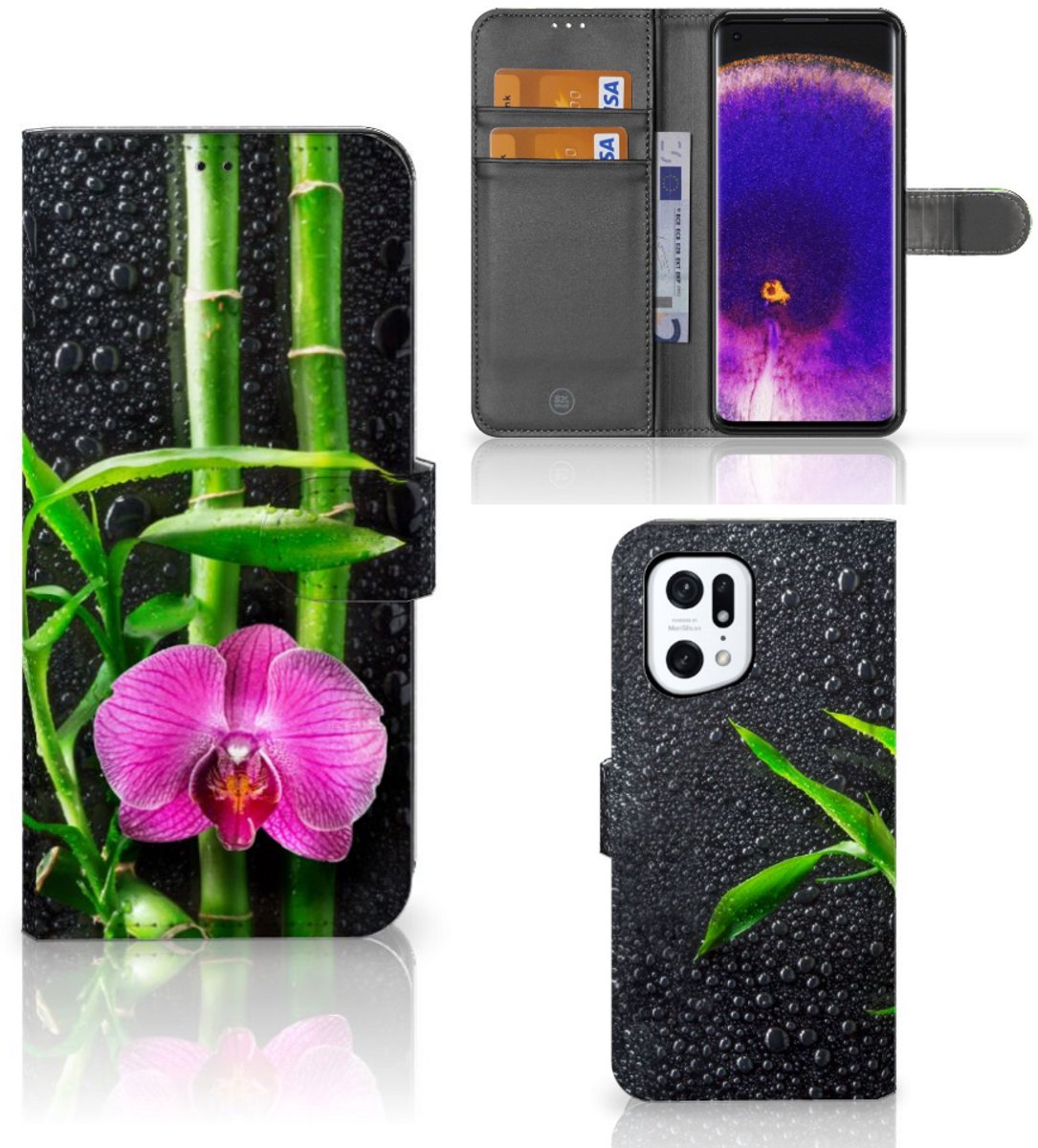 Book Case voor OPPO Find X5 Pro Hoesje Orchidee