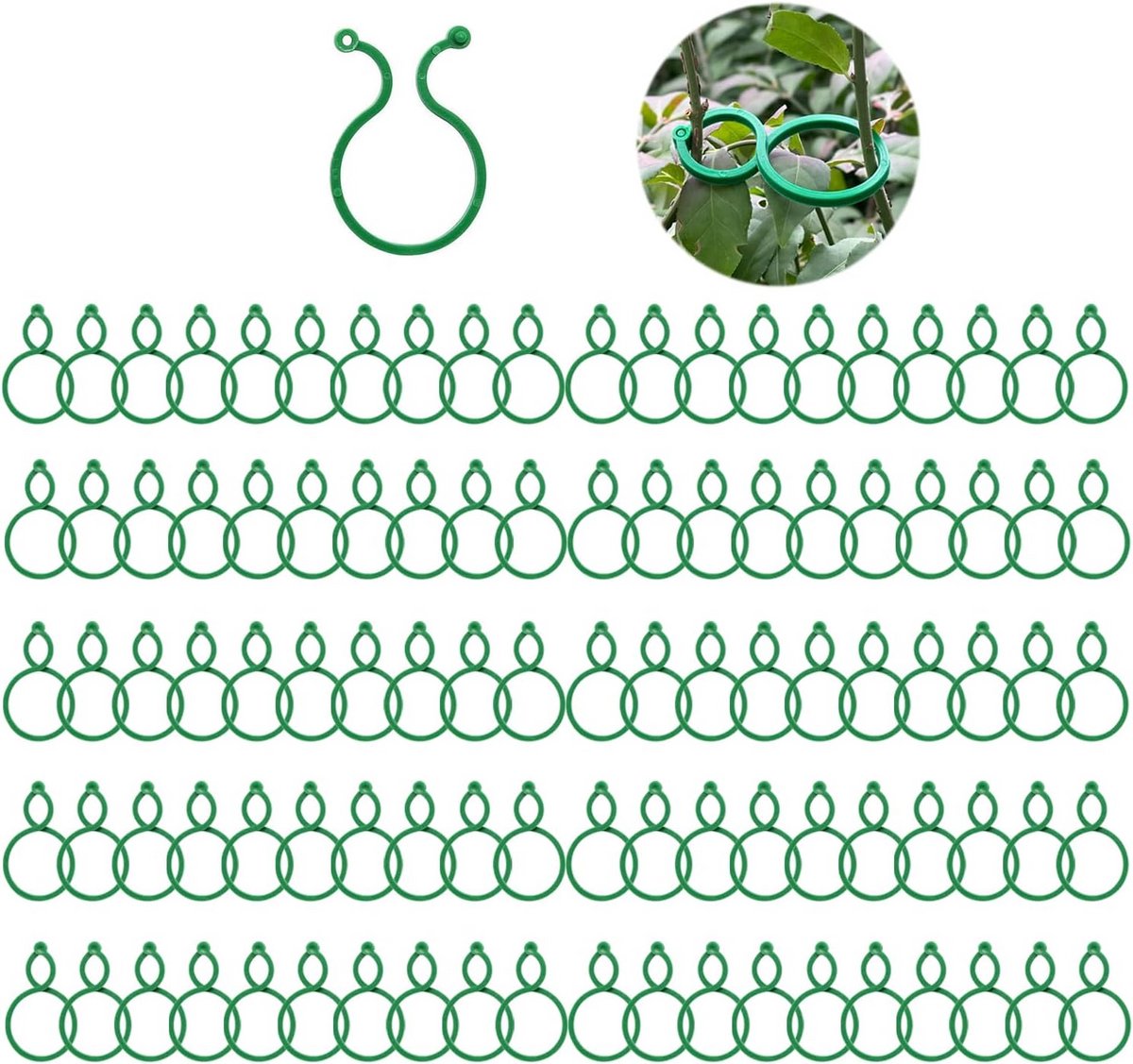 100 Stuks Tuinplantenclips voor Plantenbevestiging en Ondersteuning