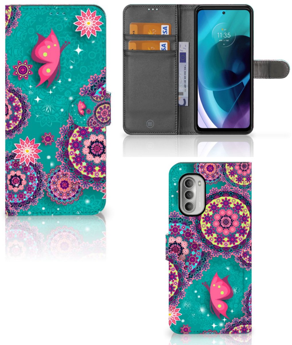Motorola Moto G51 5G Hoesje Cirkels en Vlinders