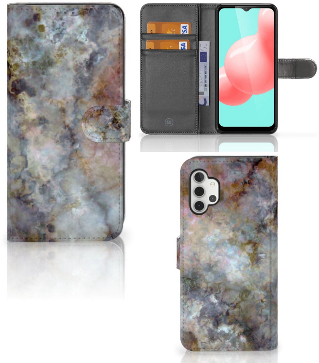 Samsung Galaxy A32 5G Bookcase Marmer Grijs