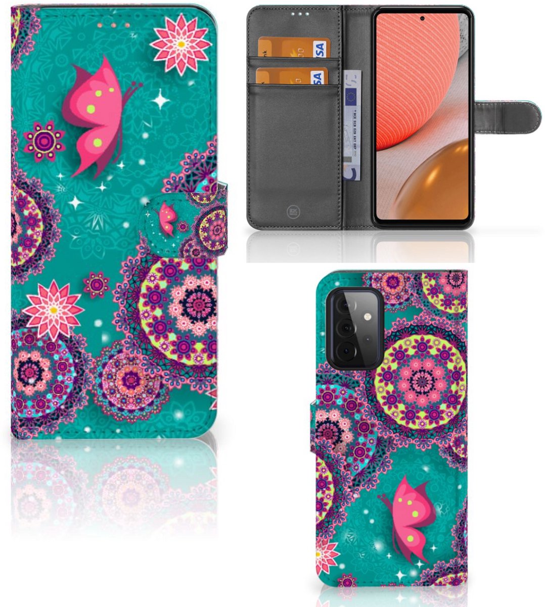 Samsung Galaxy A72 Hoesje Cirkels en Vlinders