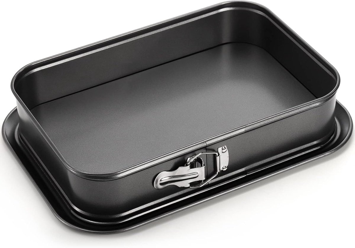 Rechthoekige Springvorm Cakepan met Afneembare Bodem – Antiaanbak Bakvorm 35,5 x 22,9 cm