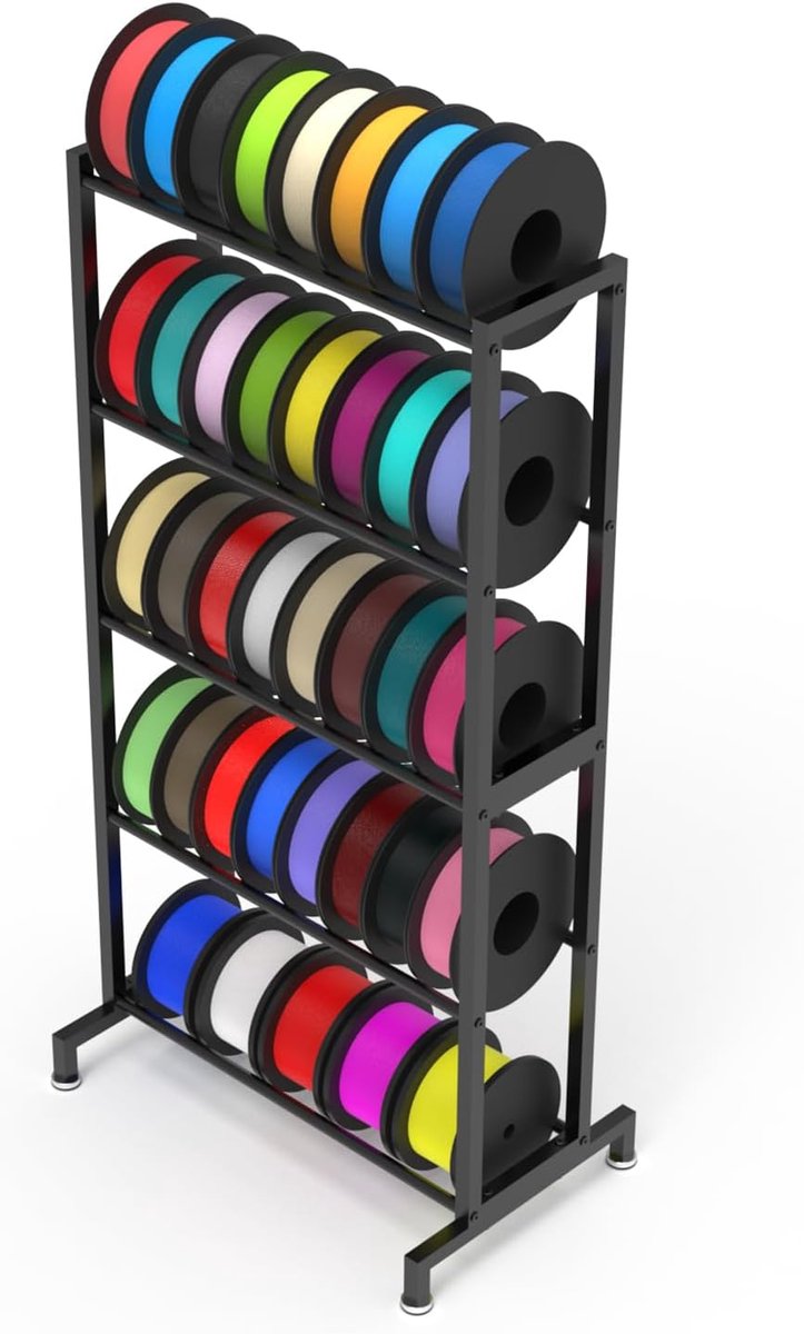 3D Printer Filamentopslag Rek zwart - 5 Laags Heavy Duty Metaal voor PLA ABS PETG TPU