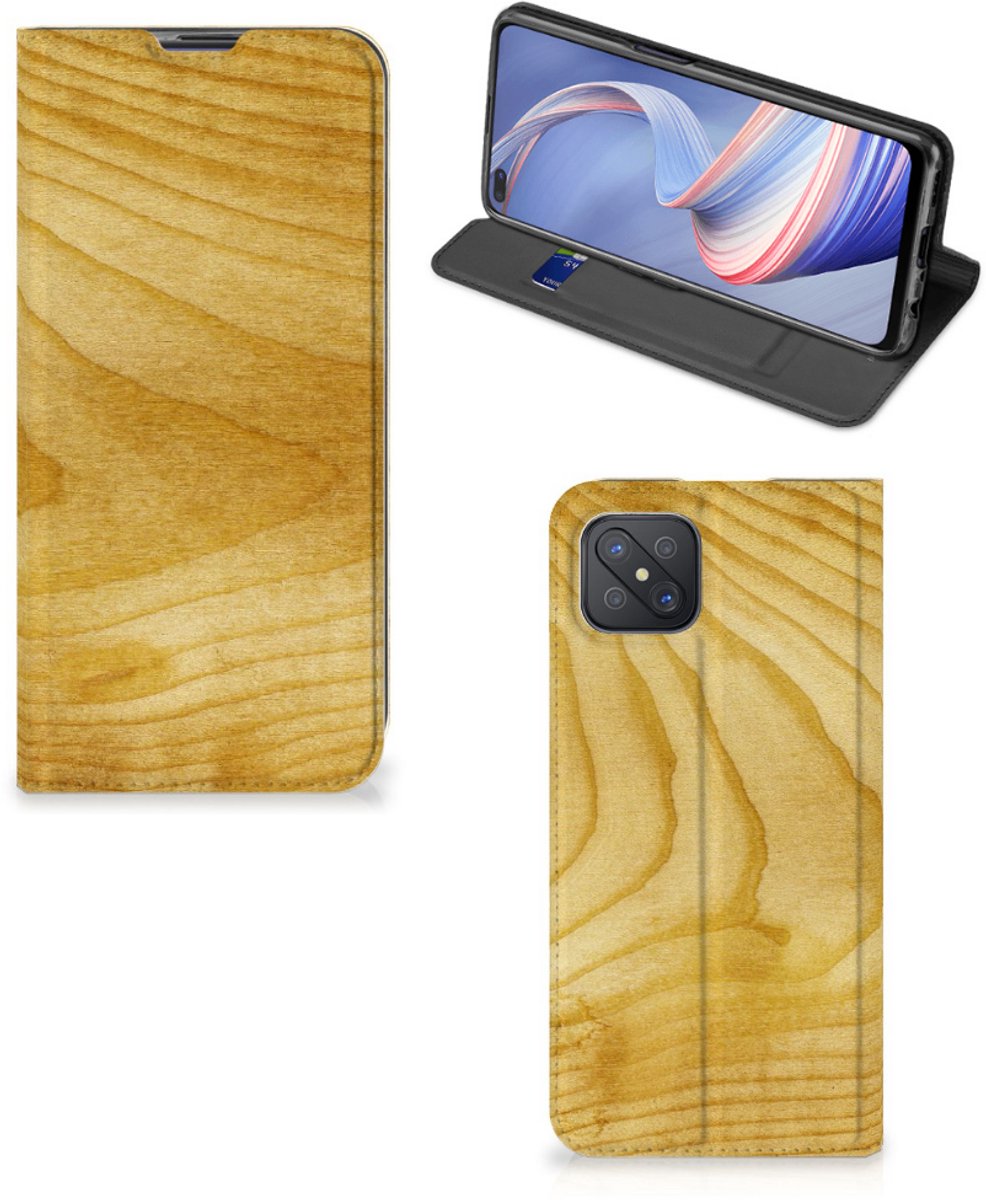 OPPO Reno4 Z 5G Book Wallet Case Licht Hout