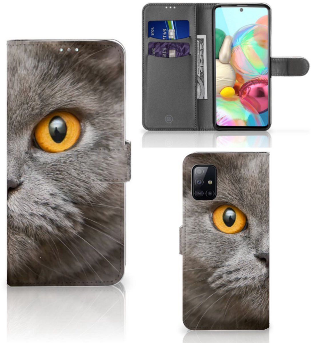 Telefoonhoesje met Pasjes Samsung Galaxy A71 Britse Korthaar