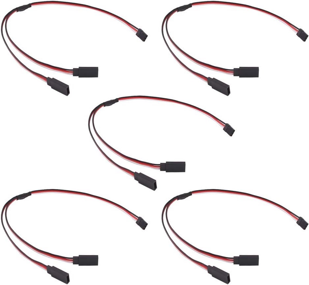 5 Stuks 12" Servo Y-harnas Verlengkabel 22AWG 60 Kernen voor RC Auto en Helikopter