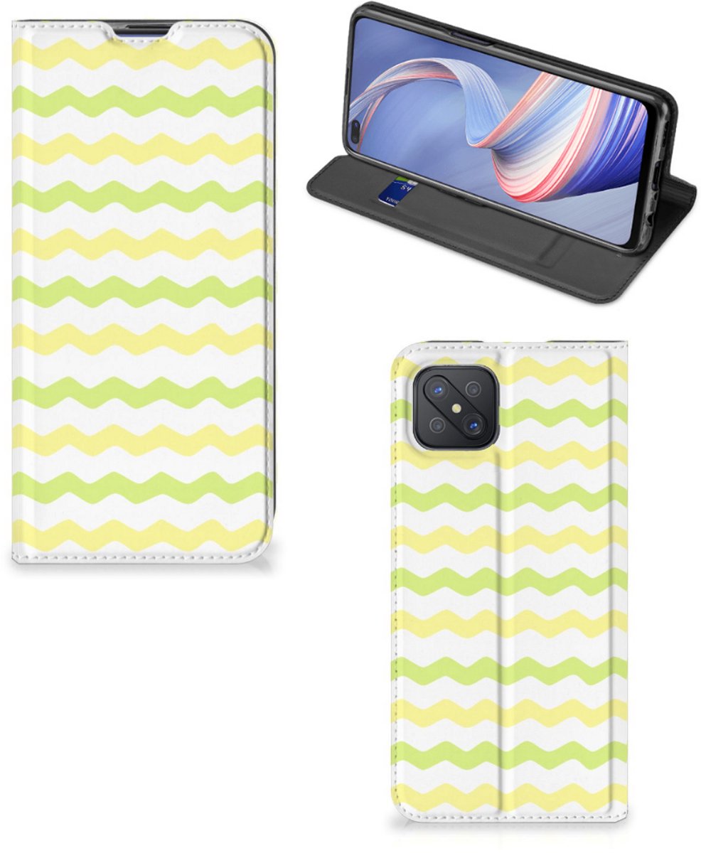 OPPO Reno4 Z 5G Hoesje met Magneet Waves Yellow