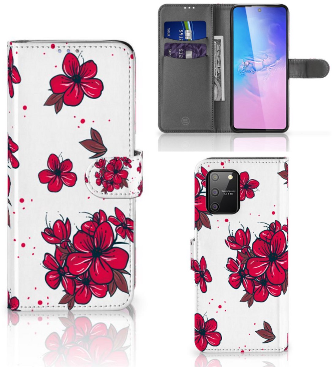 Book Case voor Samsung S10 Lite Hoesje Blossom Red