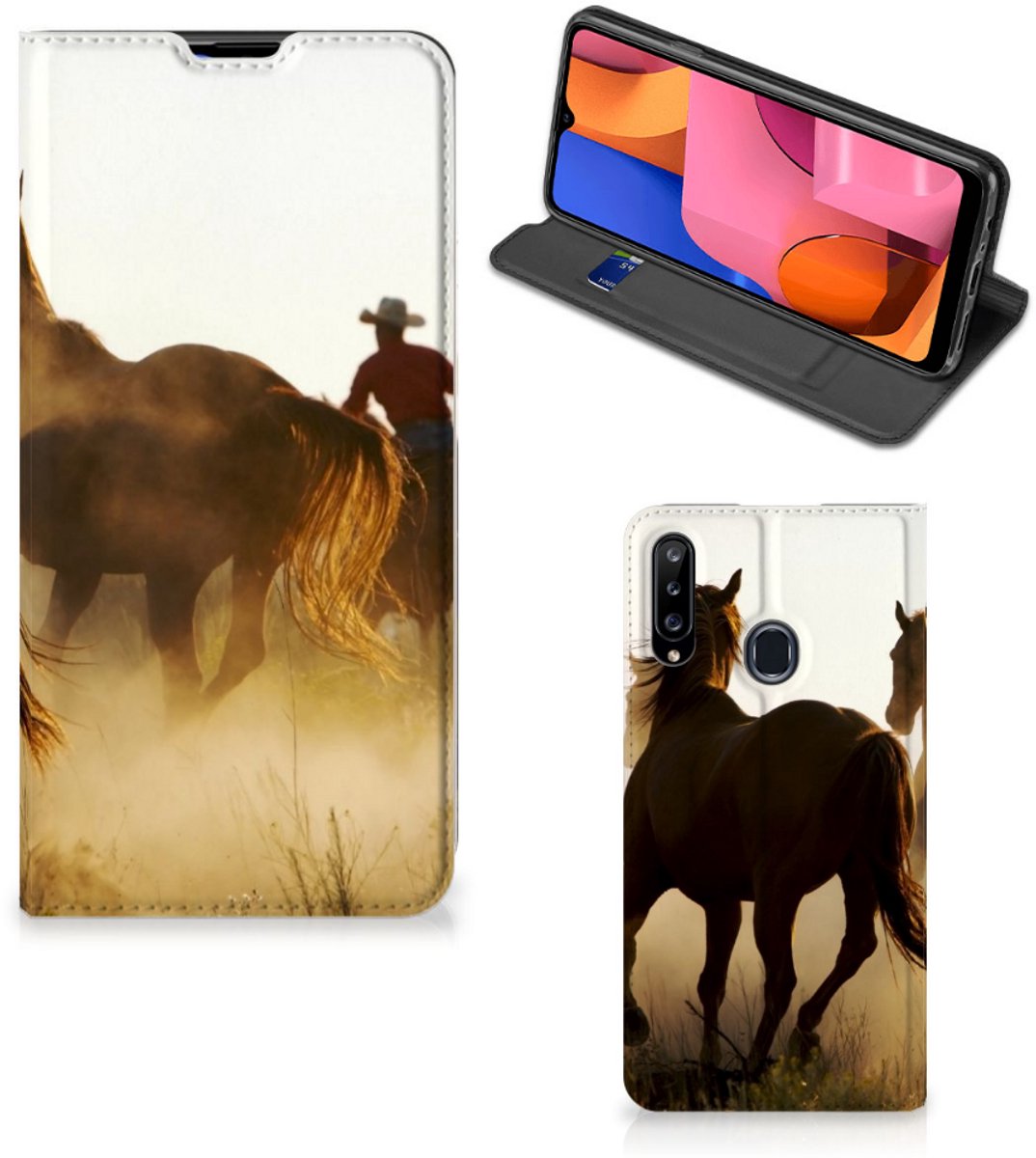 Book Case voor Samsung Galaxy A20s Hoesje maken Design Cowboy