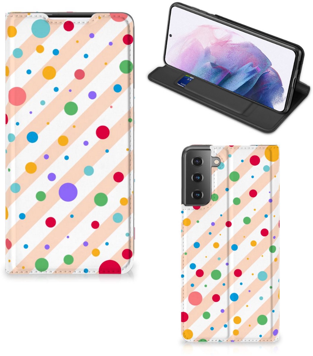 Samsung Galaxy S21 Plus Hoesje met Magneet Dots