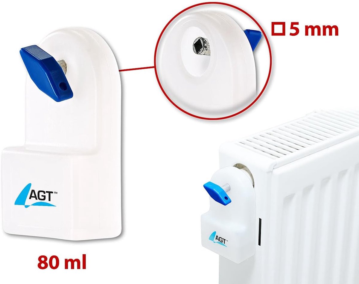 Handmatige radiator-ontluchter met geïntegreerd waterreservoir - 80 ml voor eenvoudig ontluchten