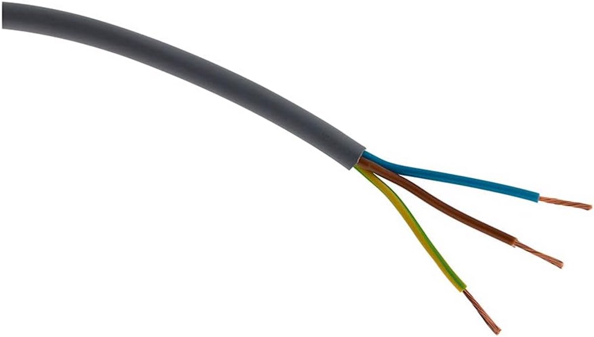 Flexibele Installatiekabel 3x1,5mm huisinstallatie Grijs 50 Meter