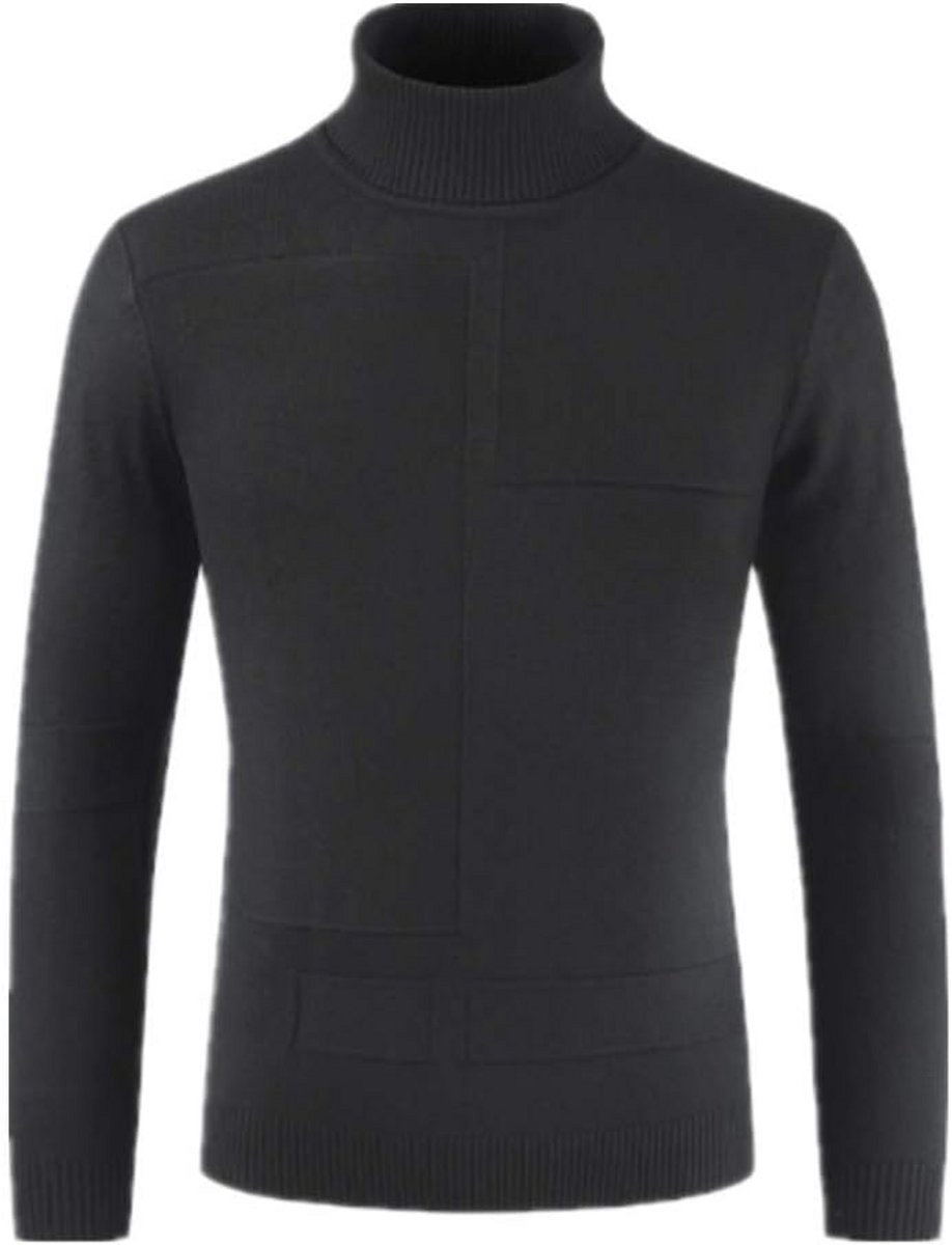 Heren Gebreide Coltrui Effen Kleur Casual Sweater Lange Mouw