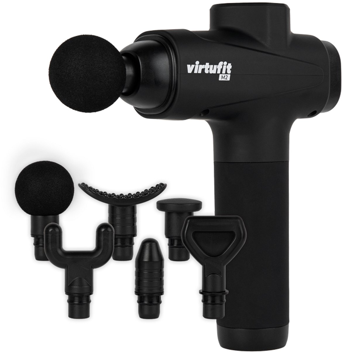 Bol.com VirtuFit M2 Basic Massage Gun - 6 Opzetstukken - Zwart - Set - LCD Display - 2-3 Uur Batterijduur - Voor Alle Spiergroep... aanbieding