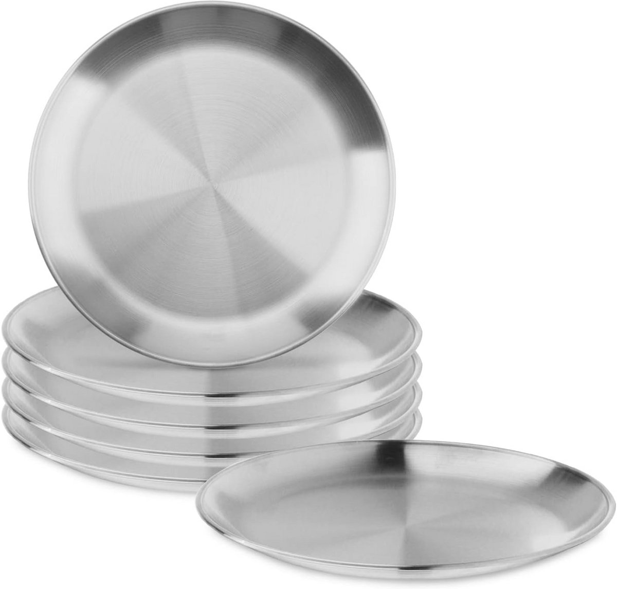 RVS Borden Set van 6 - Duurzaam en Ovenbestendig Diner Servies voor Binnen en Buiten