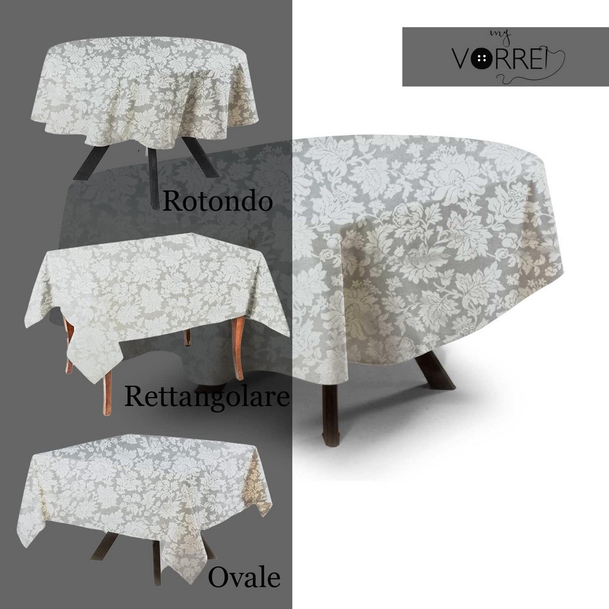 Ovaal Tafelkleed 180x270 cm Jacquard Vuilafstotend Polyester