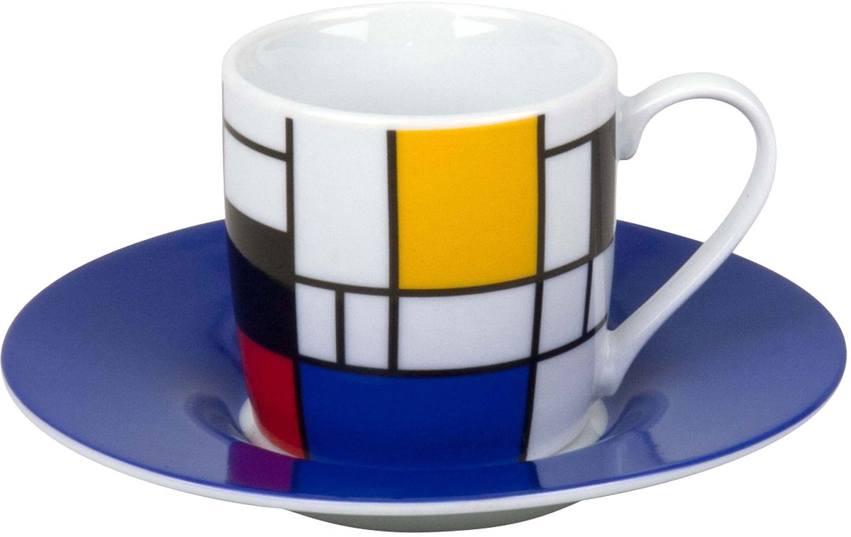 Könitz Hommage kleine fragmenten espresso, espressokopje, kop, schotel, koffiekopje, porselein, gekleurd, 85 ml, 11 5 053 1907