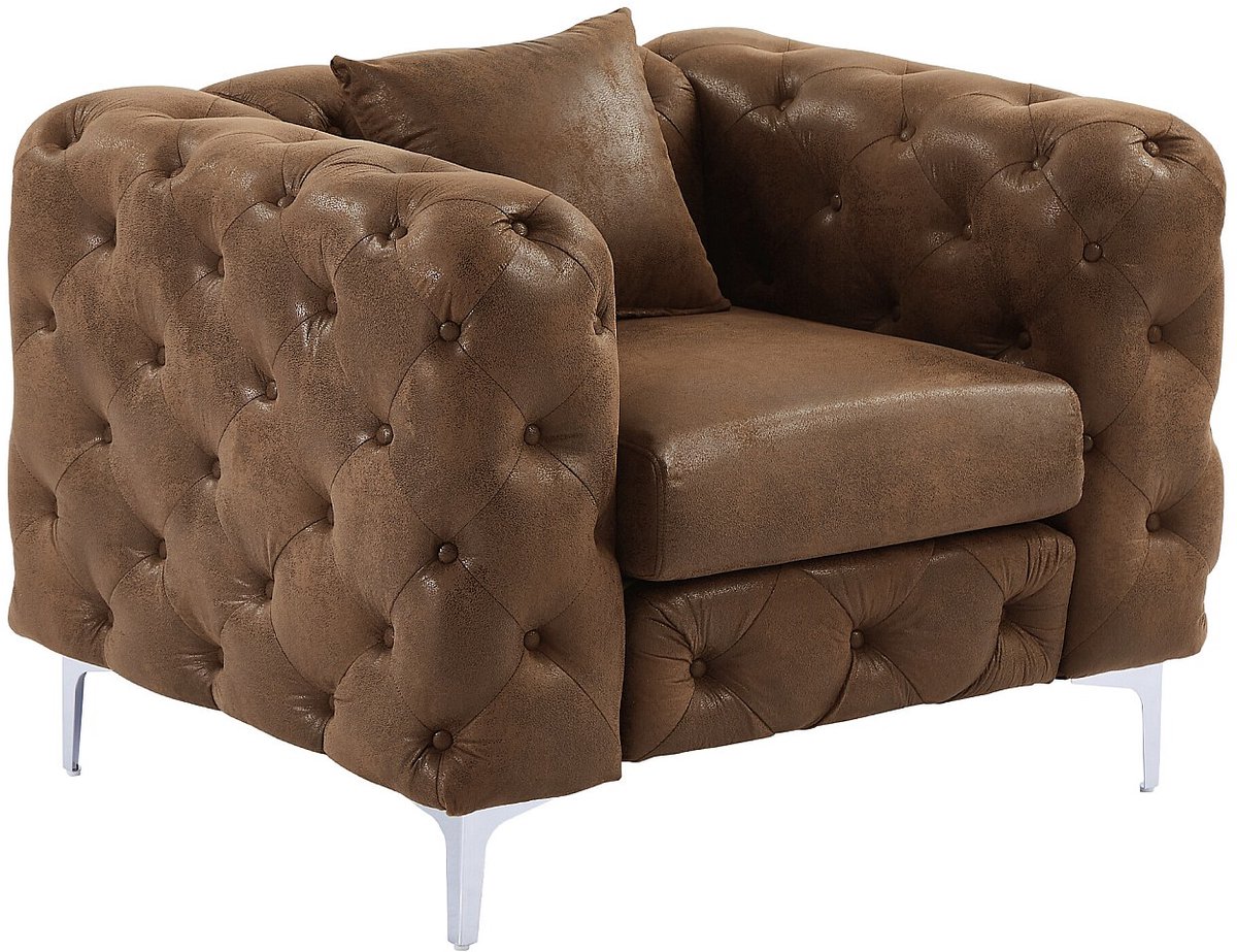 Vente-unique Chesterfieldfauteuil van microvezel met verouderd leereffect EDWINA