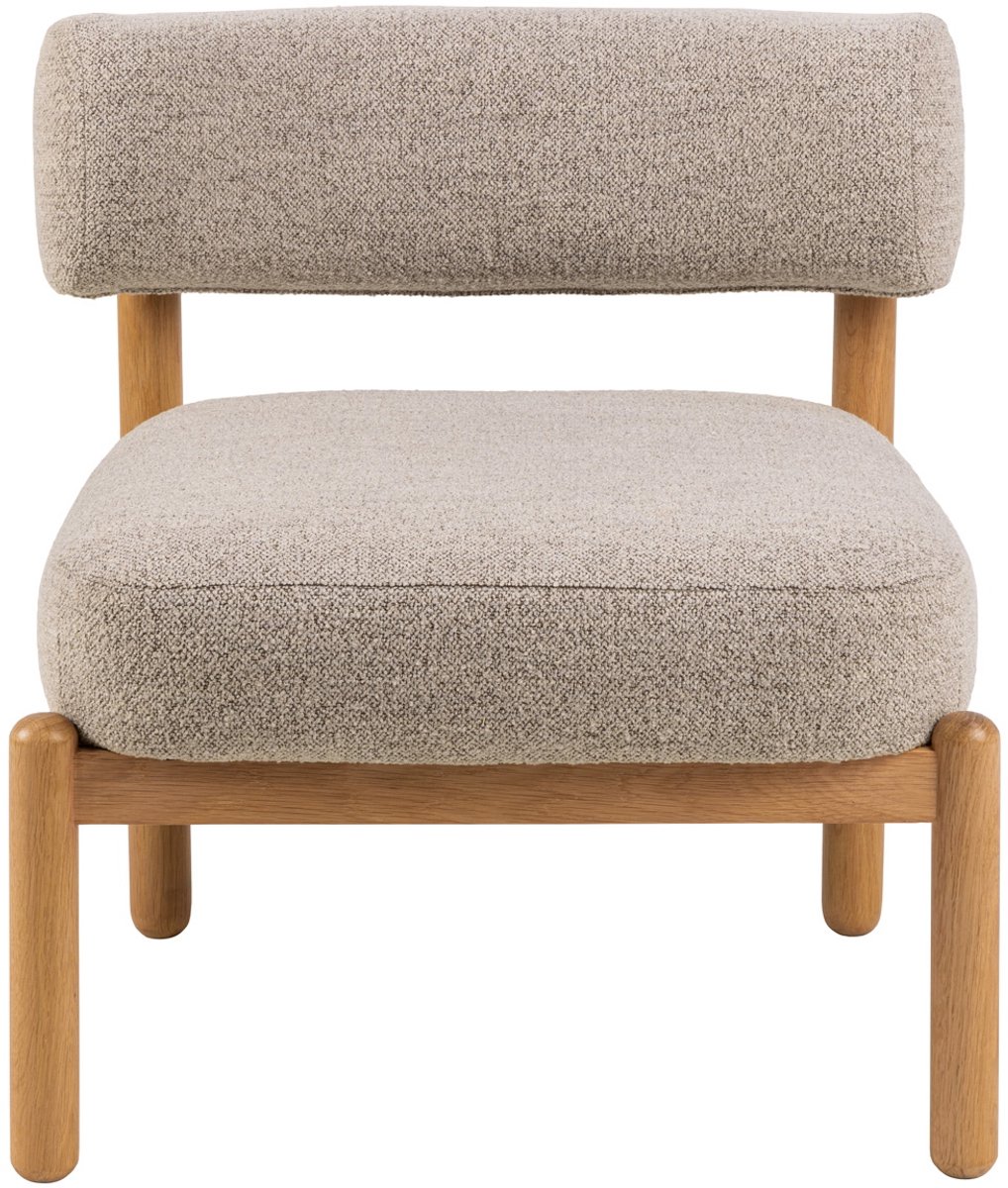 Fauteuil Beige Stof/Textiel - Eikenhout - 67x69x75cm - Giga Living