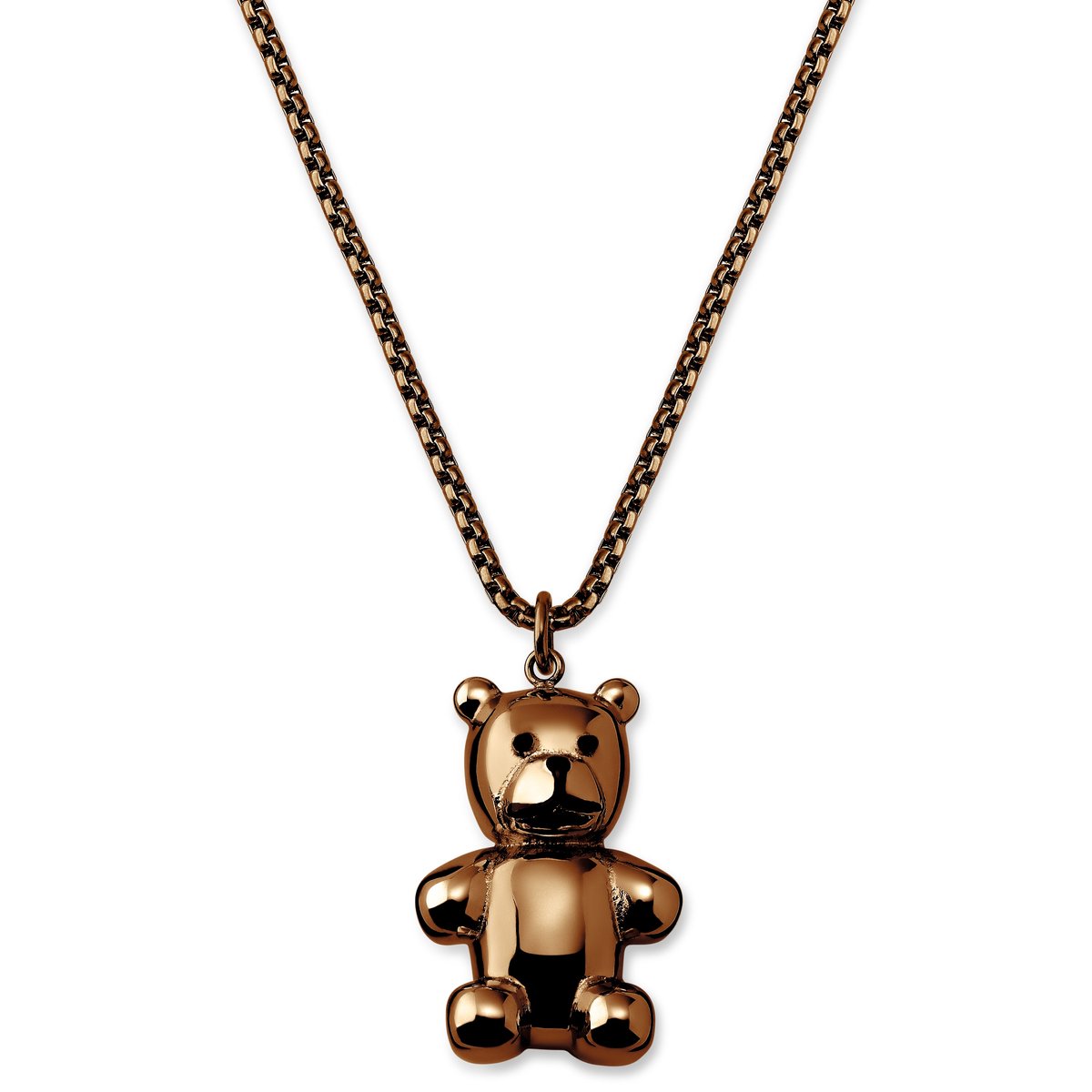 Egan | Koperkleurige Ketting van Roestvrij Staal met Teddybeer Hanger
