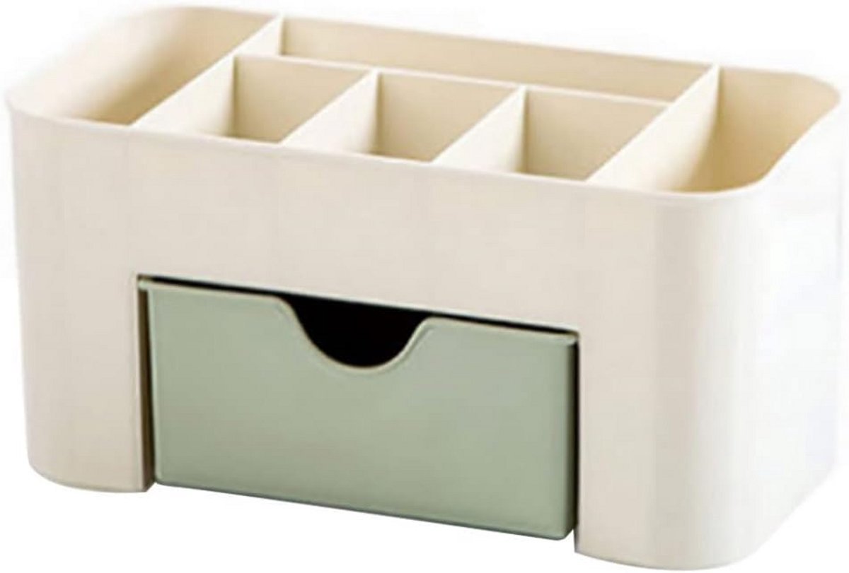 Cosmetica Opbergbox met Vakken en Laden voor Make-up - Groene Tisch Organizer