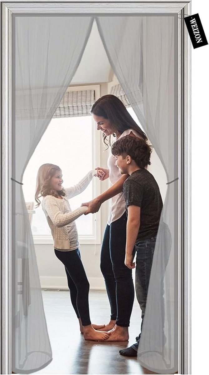 Magnetisch Hor voor Schuifpui en Openslaande Deur - Automatisch Sluitend Gaasgordijn - 70x205 cm Grijs