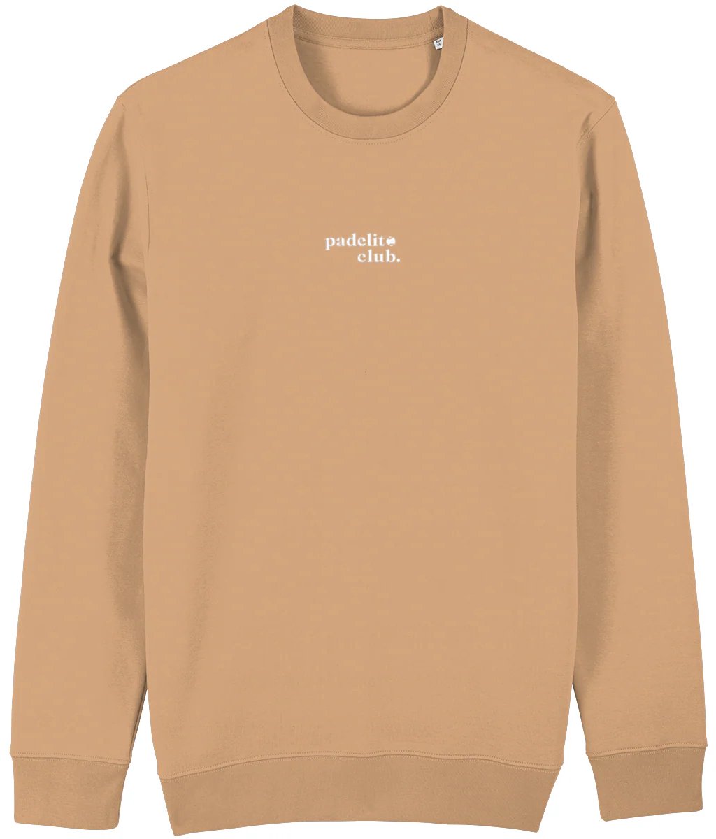 Padelito Club | Padeltrui | Herentrui | Maat M | Heren sweater | Sporttrui | trui zonder print | Kleur latte / koffie / beige |