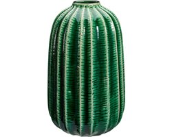 Home & Styling Bloemenvaas cactus - groen - keramiek - D17 x H30 cm - vaas cactus patroon