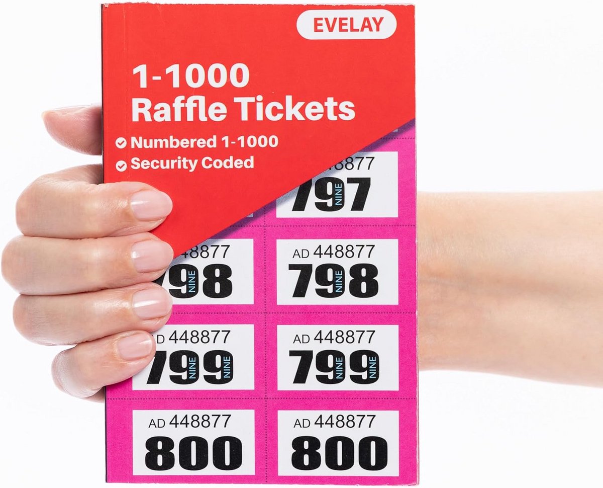 Loterij Tickets Set 1-1000 Genummerde Tombola Kaartjes Roze