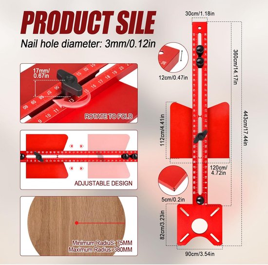 4 in 1 Multifunctionele Freesgroefbeugel Voor Routercirkels En 4-in-1-multifunctionele-freesgroefbeugel-voor-routercirkels-en