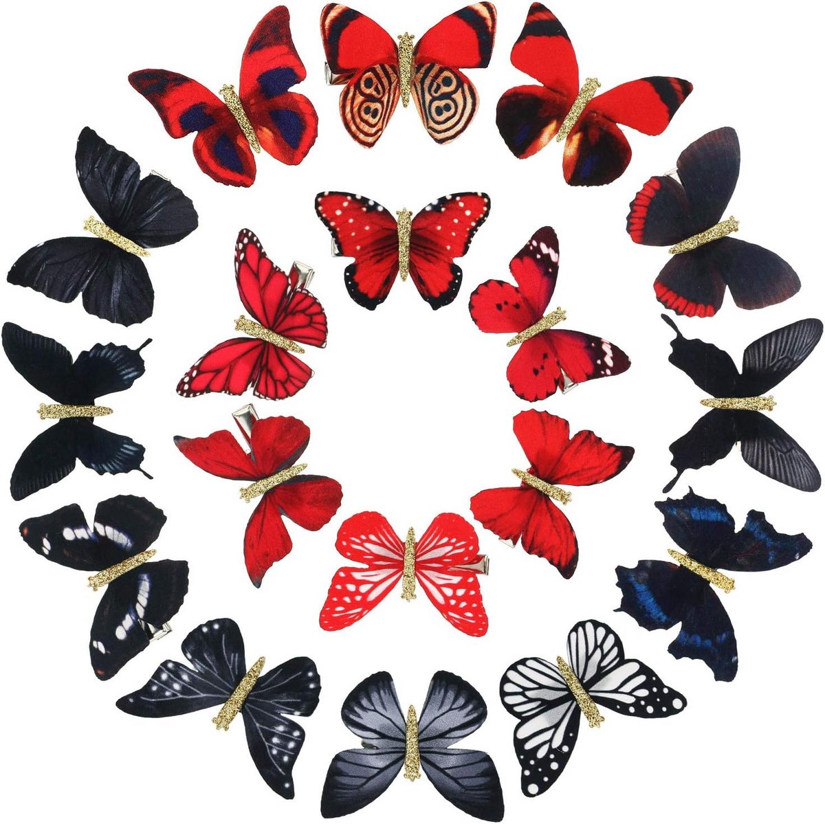 18 Stuks Glitter Vlinder Haarclips Accessoires voor Meisjes en Vrouwen