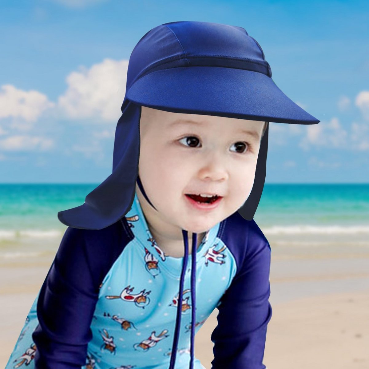 Kinderszonnehoed met Nekbescherming voor Zomer en Strand