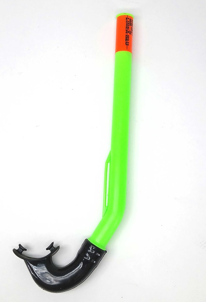 Seac-Sub snorkel lime-groen senior snorkel met zwart mondstuk.