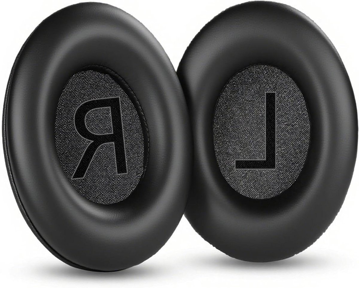 Oorkussens voor Over-Ear Headset, Zachter Eiwit Leer, Ruisonderdrukkend Schuim - Zwart