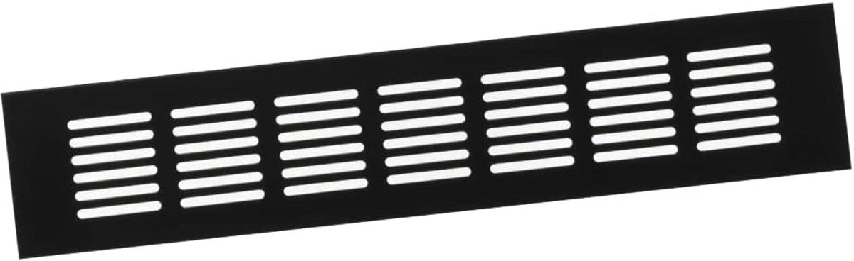 Zwart Aluminium Ventilatie Spleetrooster 60x300mm voor Kast en Deur