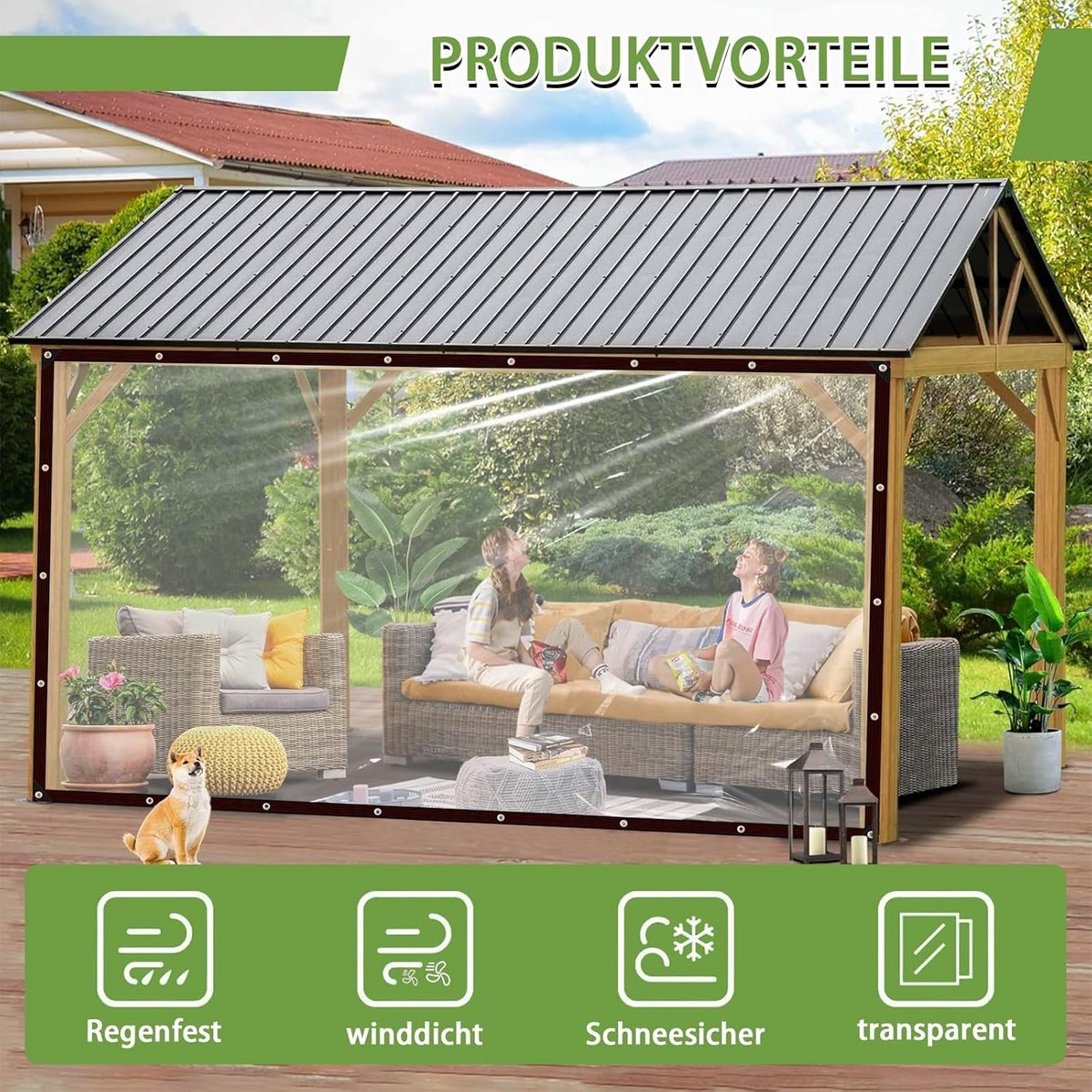 Waterdicht Transparant Afdekzeil met Oogjes (3x6m) - Tuin, Kas en Overkapping