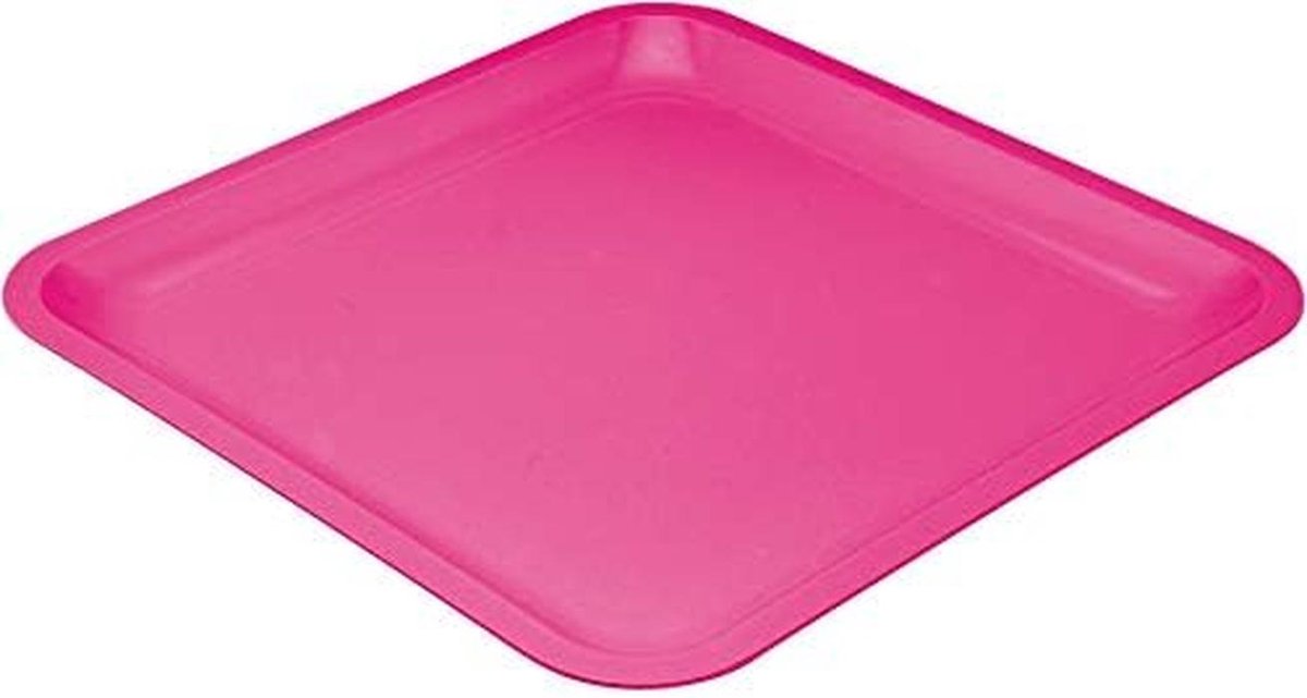 Groot Vierkant Melamine Bord Roze - Duurzaam Servies voor Buiten en Binnen