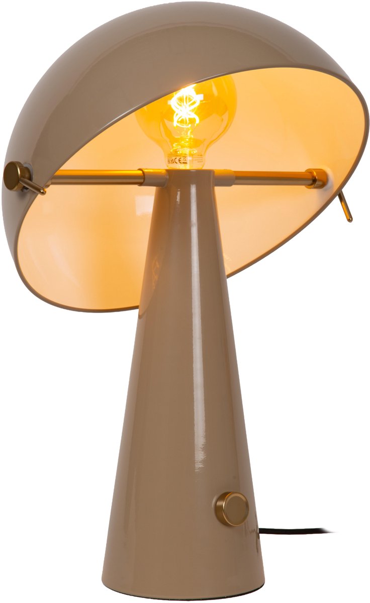 Lucide BARONE - Tafellamp - Ø 38 cm - 1xE27 - Taupe | Vibes