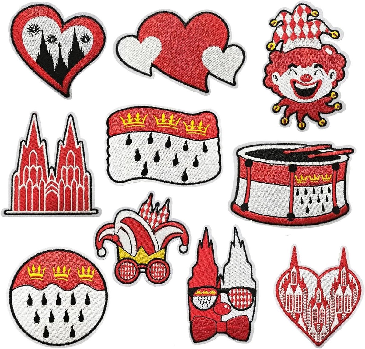 10 stuks borduurpatches om op te strijken - strijkstickers voor kleding en accessoires.
