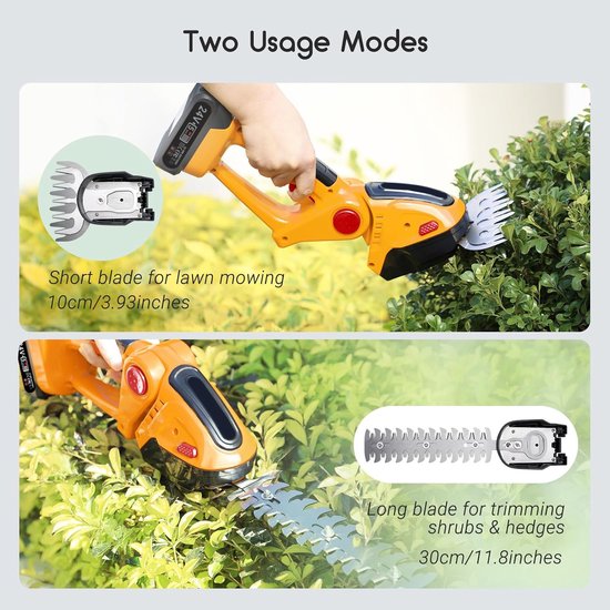 Draadloze heggenschaar, elektrische heggenschaar, draadloze grastrimmer, handgrasmaaier voor tuin, gazon en grasveld van Merkloos	 — afbeelding 3