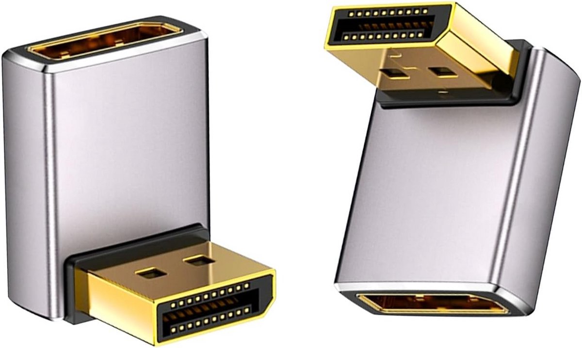 90 Graden DisplayPort Adapter 1.4 (M/V) - Ondersteunt 8K/60Hz en 4K/144Hz