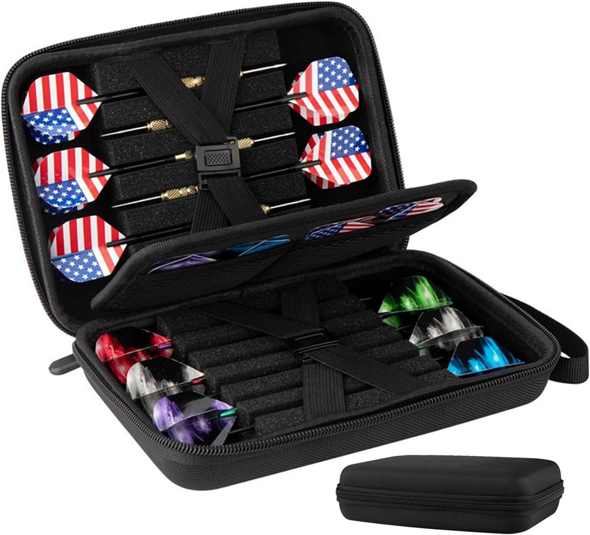 Stevige Dartcase voor 12 Darts en Accessoires - Beschermende EVA Opslag