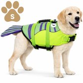 Honden Zwemvest Garnaal - Maat S – Veiligheidsvest voor Honden – Met Handvat – Verstelbaar – Groen