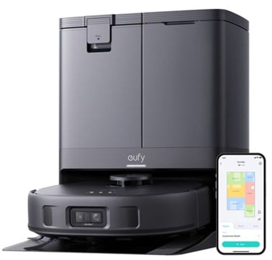 eufy X10 Pro Omni Robot Stofzuiger en Mop - 8.000 Pa zuigkracht - Dubbele dweilpads met 12 mm auto-lift en tapijtdetectie - Herkent 100+ objecten voor obstakelvermijding - Alles-in-één station voor dagelijks onderhoud