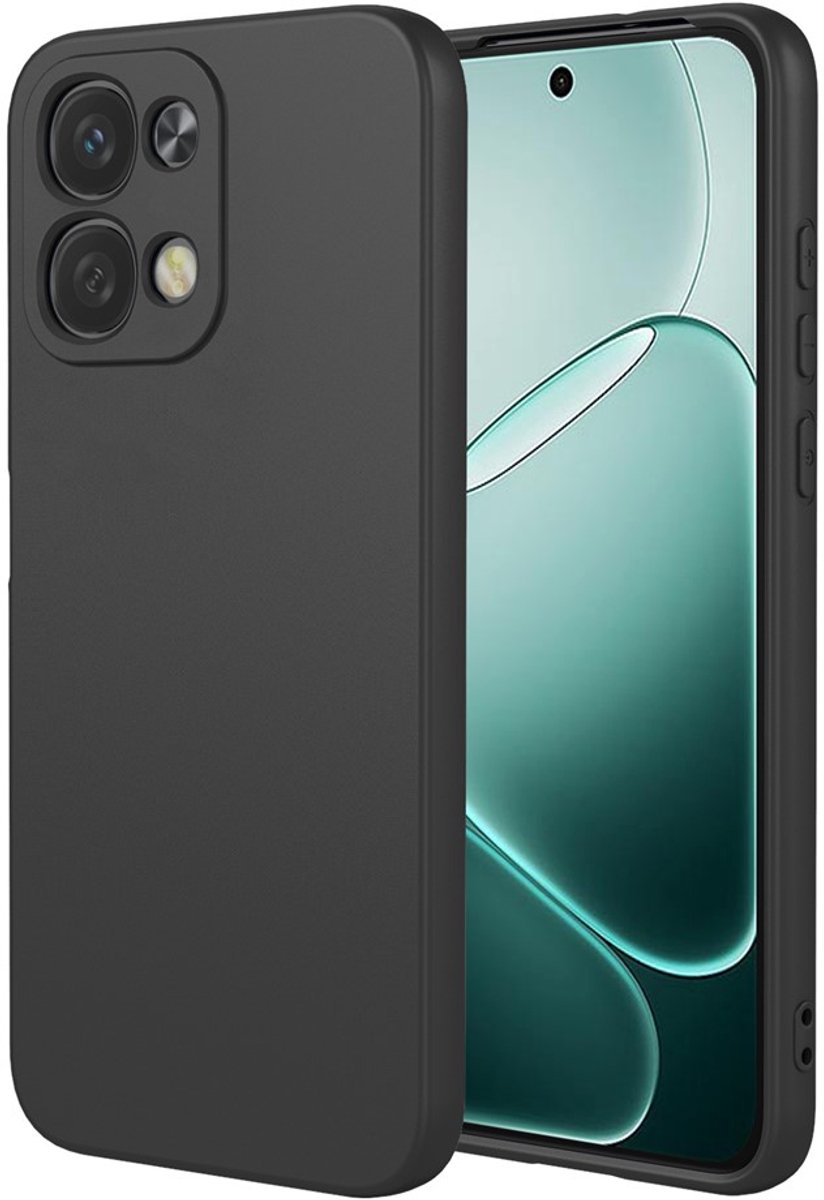 Hoesje geschikt voor Oppo A6 Pro - Phonesta Soft Silk Silicone Back Cover - Zwart