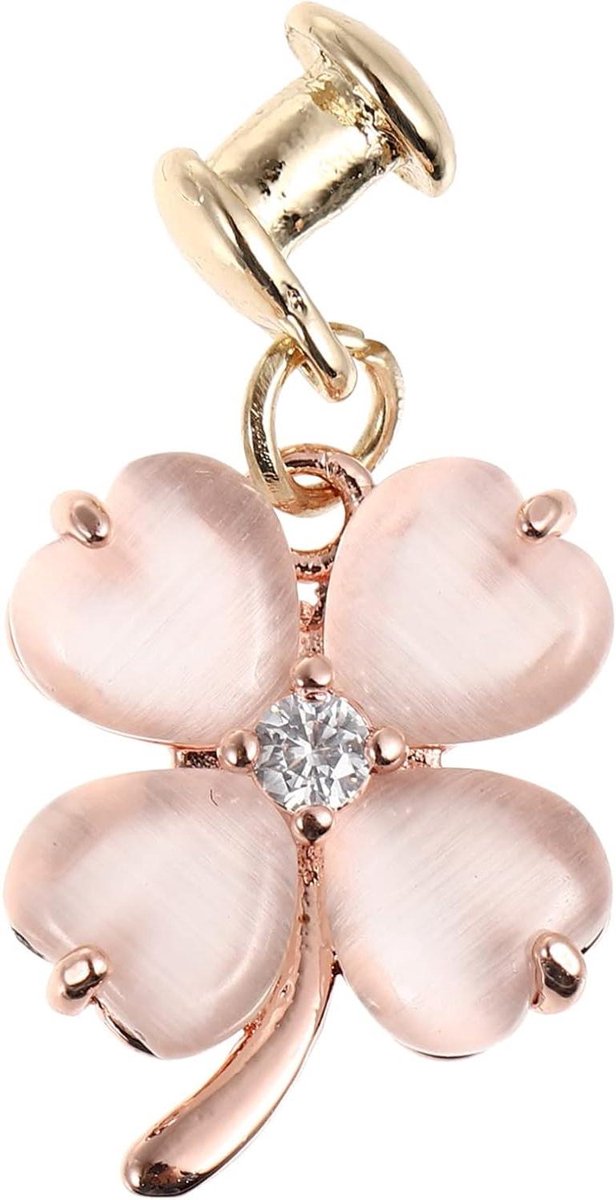 Horlogebandje met strass beer charme | Siliconen Watch Strap Keeper | DIY horloge decoratie | Smartwatch band in roze | Modieus design, 1x1cm