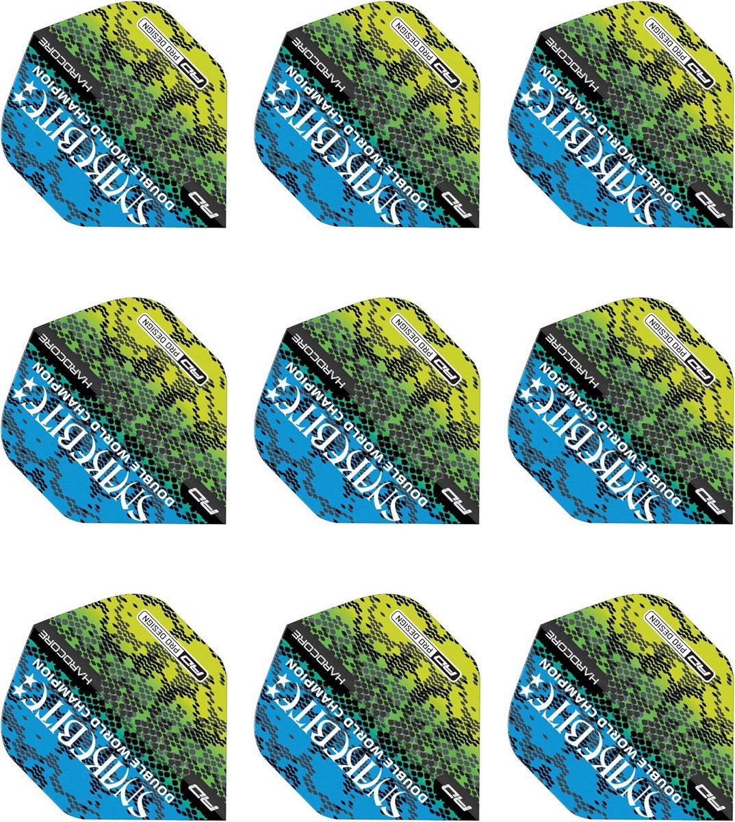 Professionele Dartpijlen Flights - Snakeskin Blauw - Set van 9