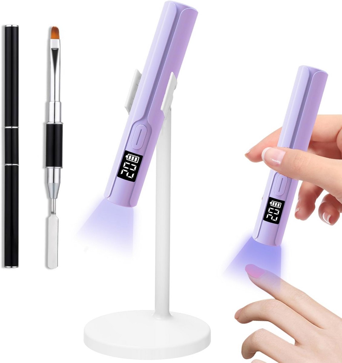 Draagbare UV LED Nagellamp met Standaard voor Gelnagels - Snelle USB Uitharding