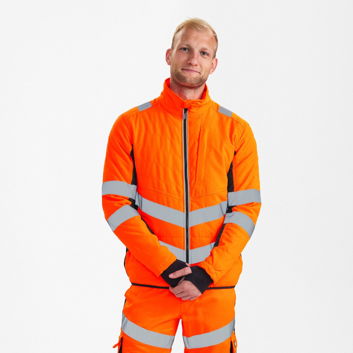 Engel Safety gewatteerde jack 1159-158 - Hi-vis Orange / Anthracite Grey - 2XL